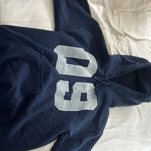 Navy Hoodie with White Number Print